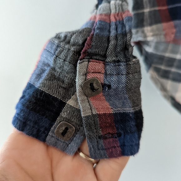We The Free Plaid Chambray Button Down Shirt XS - Picture 8 of 8